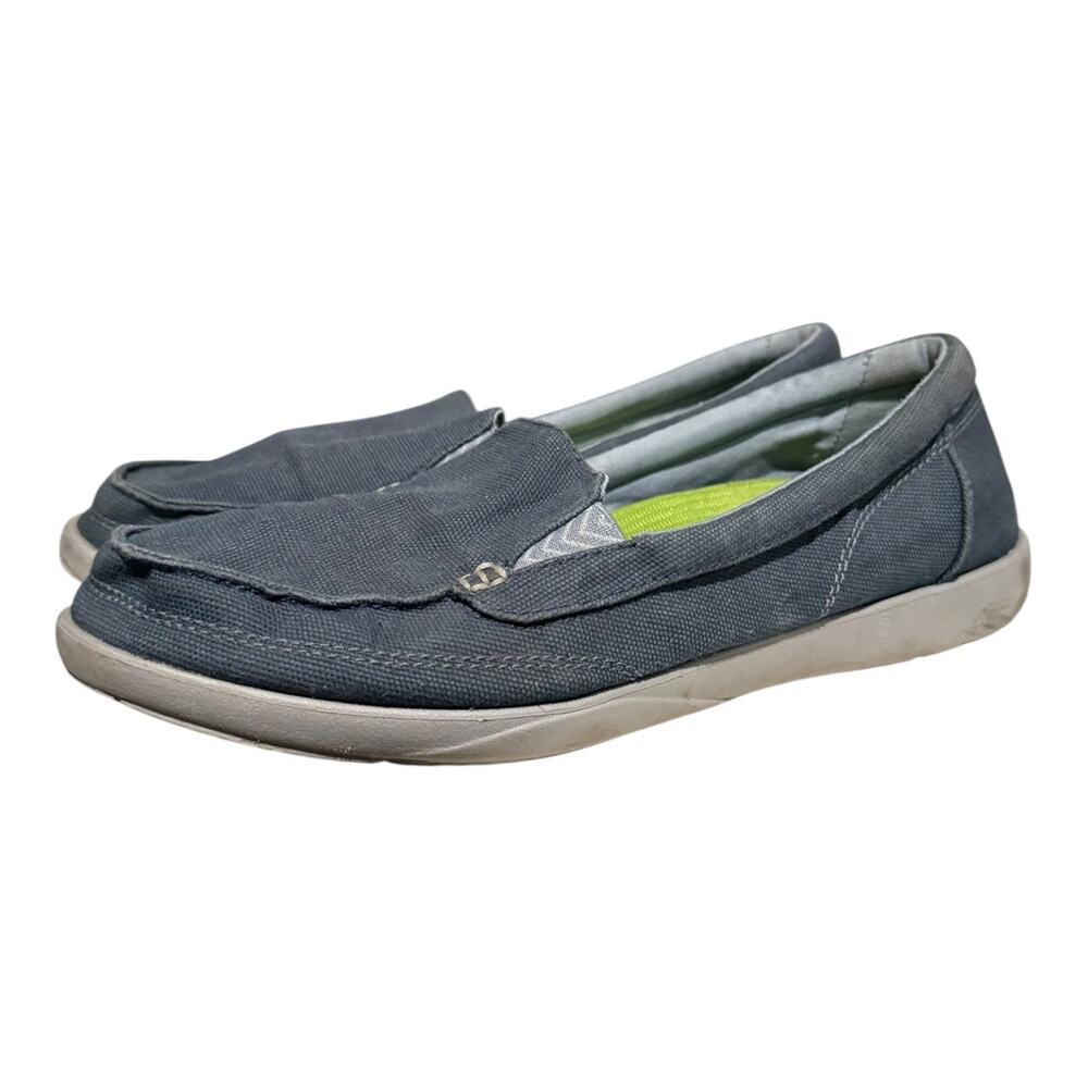 Crocs Walu II Gray Black Canvas Loafer Slip On Comfort Women’s Size 11